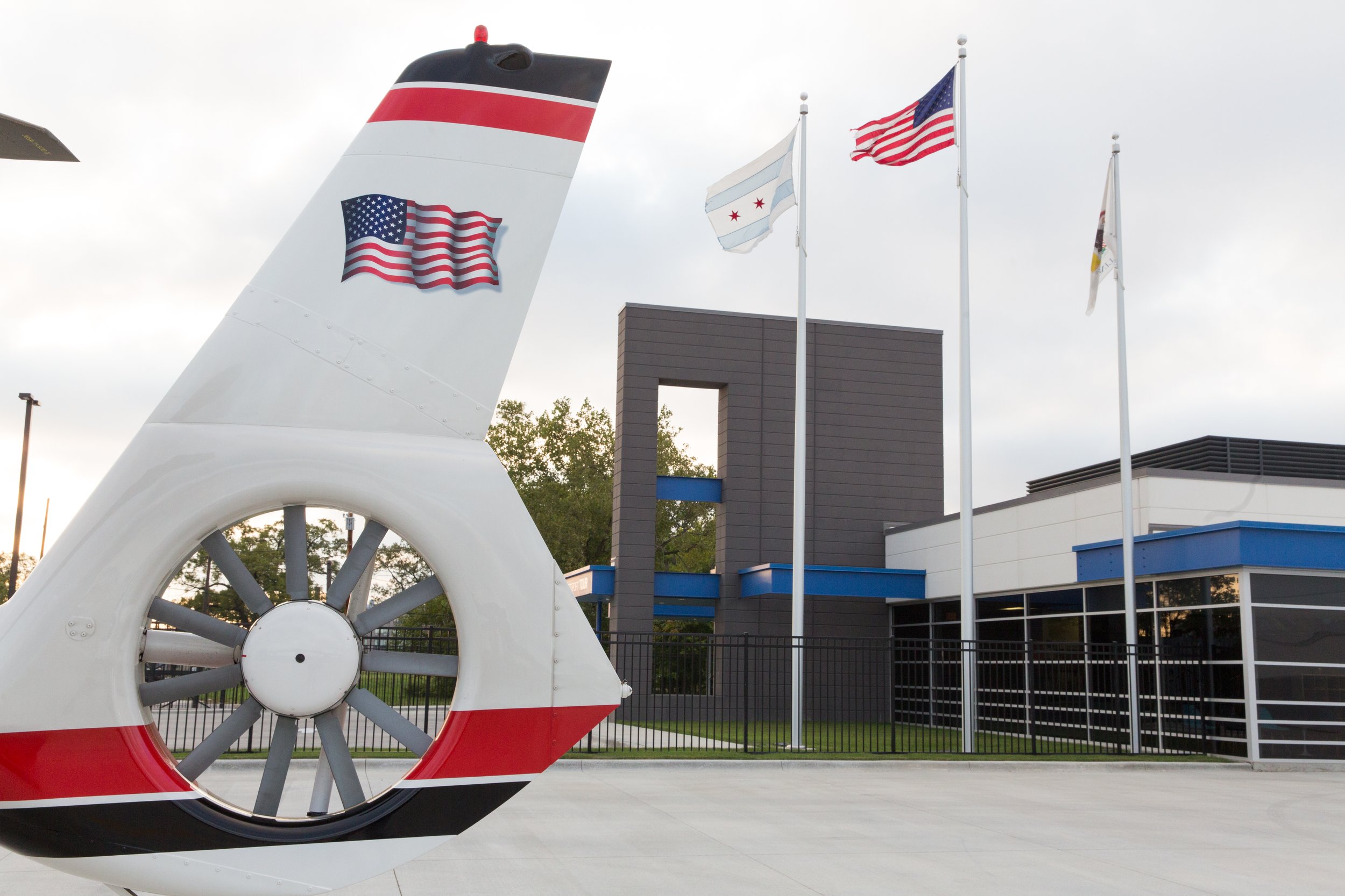 Vertiport Chicago facility exterior and entrance